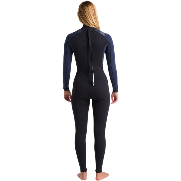 2026 C-Skins Da Donna NuWave Element 3/2mm Back Zip Muta C-NEL32STW - Black / Slate / Saffron